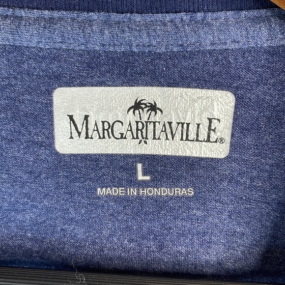 Margaritaville Ombre Graphic Crewneck T-shirt 2 Tone Navy Short Sleeve Large - Picture 8 of 12